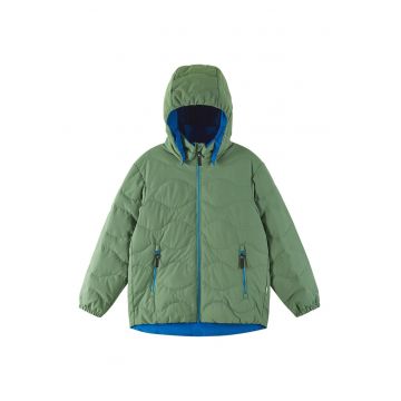 Geaca de puf copii -  verde - poliester reciclat - croiala regular fit -