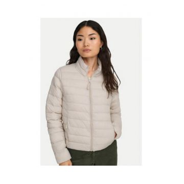 Geaca de tranzitie Dama -  bej - poliamida - fermoar - regular fit -