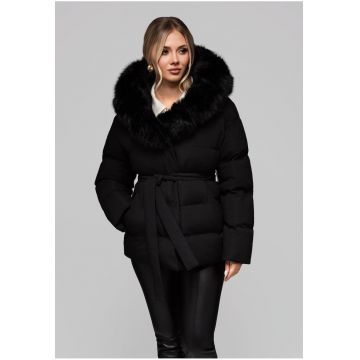 Geaca izolata cu captuseala din blana  OW-JALP-0103 - Negru