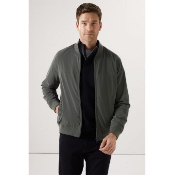 Jacheta bomber cu fermoar - Verde padure