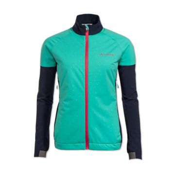 Jacheta de ploaie pentru ciclism  Primasoft II pentru femei - negru - verde - marime