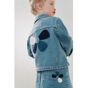 Jacheta din denim cu buzunare pe piept - Alb/Albastru ultramarin/Albastru deschis