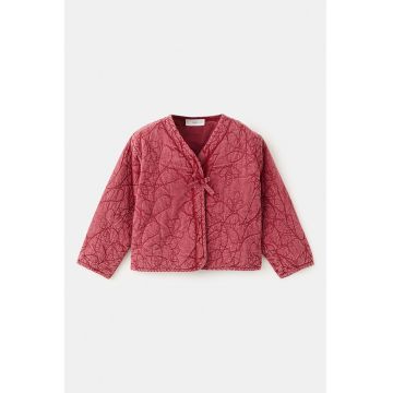 Jacheta matlasata cu decolteu in V si broderie - Coral