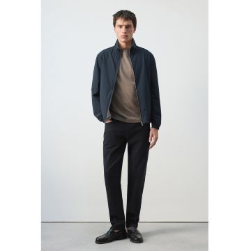Jacheta reversibila cu fermoar - Alb fildes/Bleumarin