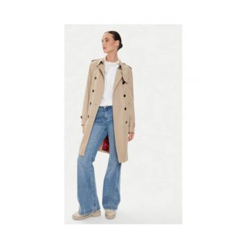 Palton dama -  trench - bej - material sintetic -