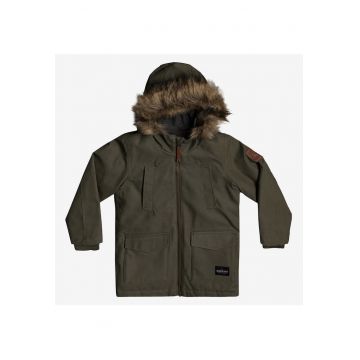 Parka cu gluga cu blana artificiala -