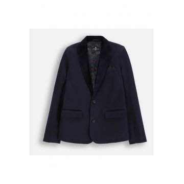 Sacou copii -  bleumarin - bumbac - maneci lungi - guler clasic -
