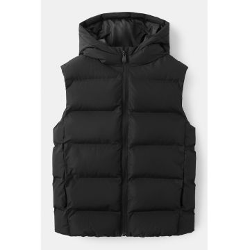 Vesta cu fermoar si guler inalt - Negru