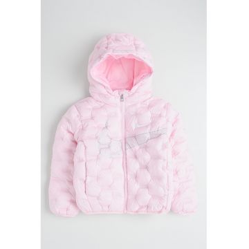 Geaca cu vatelina si gluga - Roz pastel