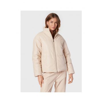 Geaca de dama  imitatie de piele - bej -