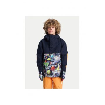 Geaca de schi copii -  neagra - colorata - poliester