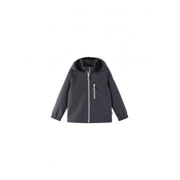 Geaca softshell copii -  poliester reciclat - fermoar - Negru
