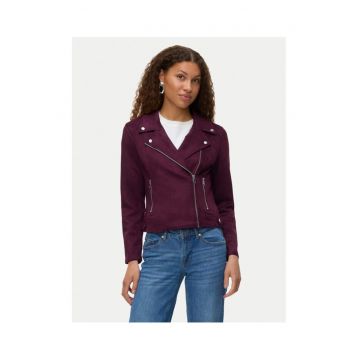 Jacheta dama -  piele ecologica - Violet
