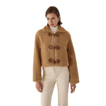 Jacheta dama -  Relaxed Fit Sherpa - Maro - Poliester