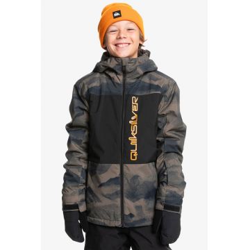 Jacheta pentru schi Side Hit Youth - Negru/Maro taupe/Galben sofran