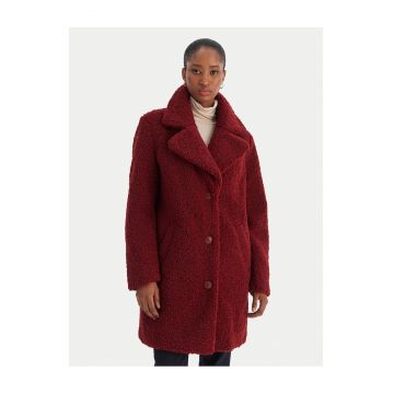 Palton dama  bordo - fabricat din materiale de calitate