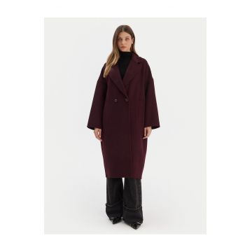 Palton dama  bordo - lana -