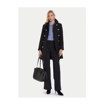 Palton dama -  lana - 65985 - Negru