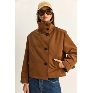 Trench  scurt - casual - tan natural - poliester