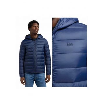Geaca Barbati -  Puffer Jacket - S INTL - Albastru - Regular Fit - Poliamida - Design Clasic Casual - Ideal Pentru Uz Zilnic - Caldura si Confortabila