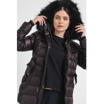 Geaca cu blana sintetica - Negru