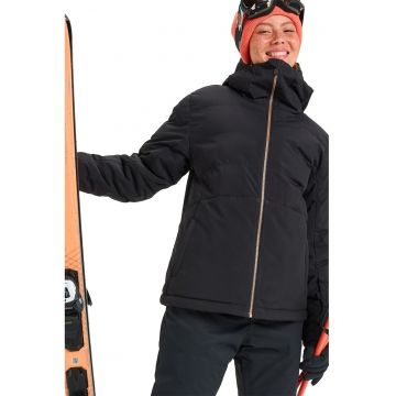 Geaca cu fermoar si model uni pentru ski Snowyhill Puffy - Negru