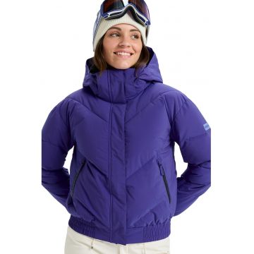 Geaca cu terminatii si mansete elastice si model uni pentru ski Snow Shimmer - Albastru indigo