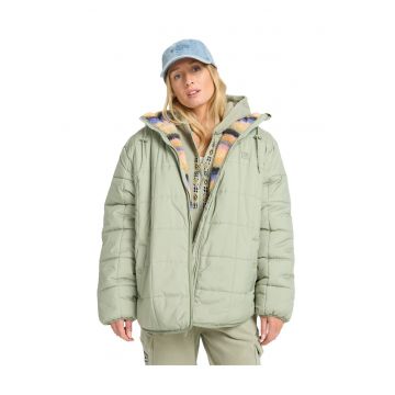 Geaca dama -  cu fermoar - verde - poliester -