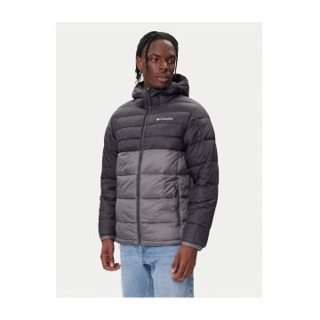 Geaca de iarna barbati -  gri - nylon - fermoar -