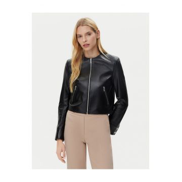 Geaca de piele -  neagra - femei - piele naturala