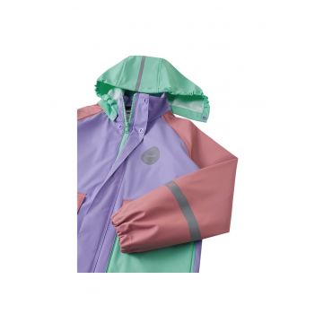 Geaca de ploaie copii -  poliester reciclat violet - fermoar