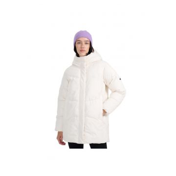 Geaca de puf pentru femei -  hidrofoba - oversize - alb - poliester