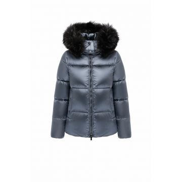 Geaca Puf -  Blana - Negru/Bleumarin