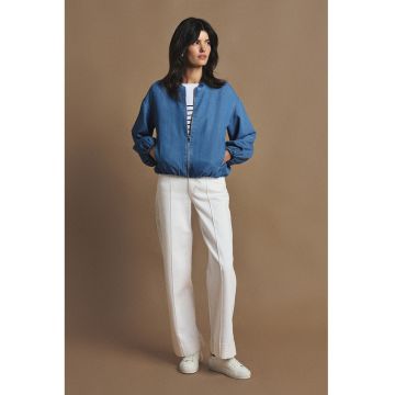Jacheta bomnber din denim - Albastru azur