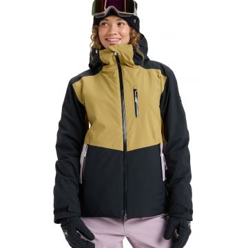 Jacheta cu gluga pentru ski Stormdash - Negru/Lila/Galben mustar