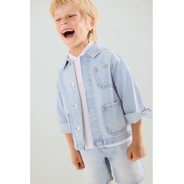 Jacheta din denim cu buzunare - Albastru deschis