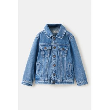 Jacheta din denim cu nasturi - Albastru pastel