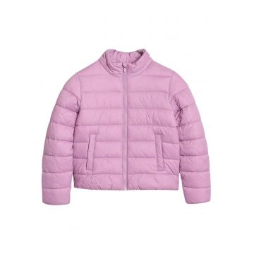 Jacheta pentru copii  4FJWSS25TDJAF515 - guler ridicat - impermeabila - poliamida - roz -