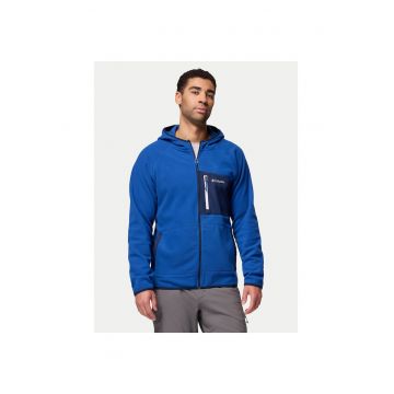 Jacheta sport barbati -  fermoar - albastru - poliester reciclat -
