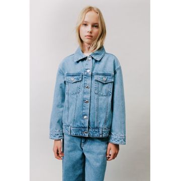 Jacheta uni din denim - Albastru deschis