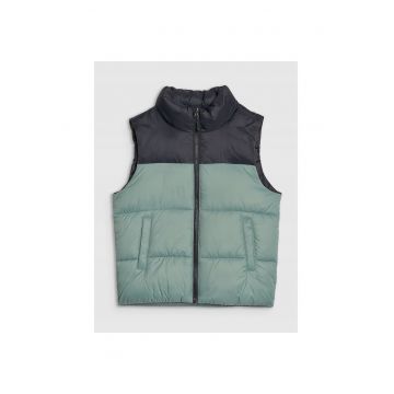 Vesta de puf  pentru baieti - umplutura sintetica - poliester - verde - primavara-vara
