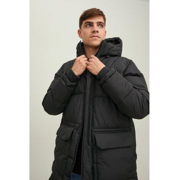 Geaca lunga matlasata cu gluga Sence