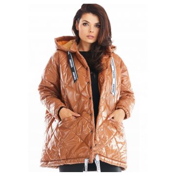 Geaca neagra matlasata - - Bej