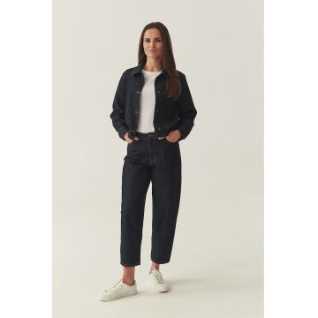 Jacheta boxy fit din denim - Albastru ultramarin