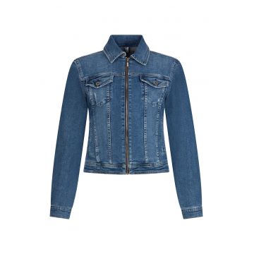 Jacheta crop din denim - Albastru