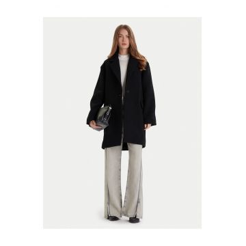 Palton dama  negru - lana - 44 -
