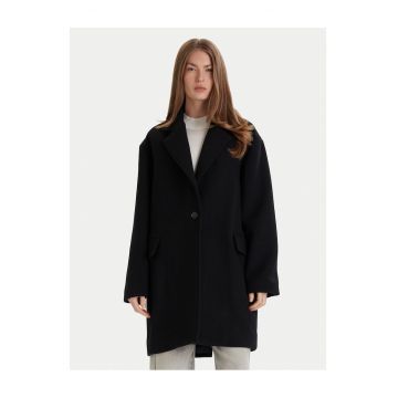 Palton dama  negru - matrial lana