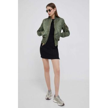 Alpha Industries geaca bomber MA-1 VF LW WMN femei, culoarea verde, de tranzitie