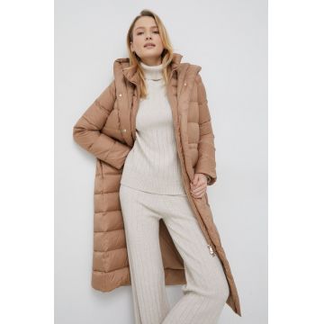 Tiffi geaca de puf femei, culoarea bej, de iarna Tiffi geaca de puf femei, culoarea bej, de iarna
