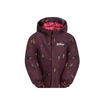 Jack Wolfskin geaca copii GLEEL 2L INS PRINT culoarea bordo